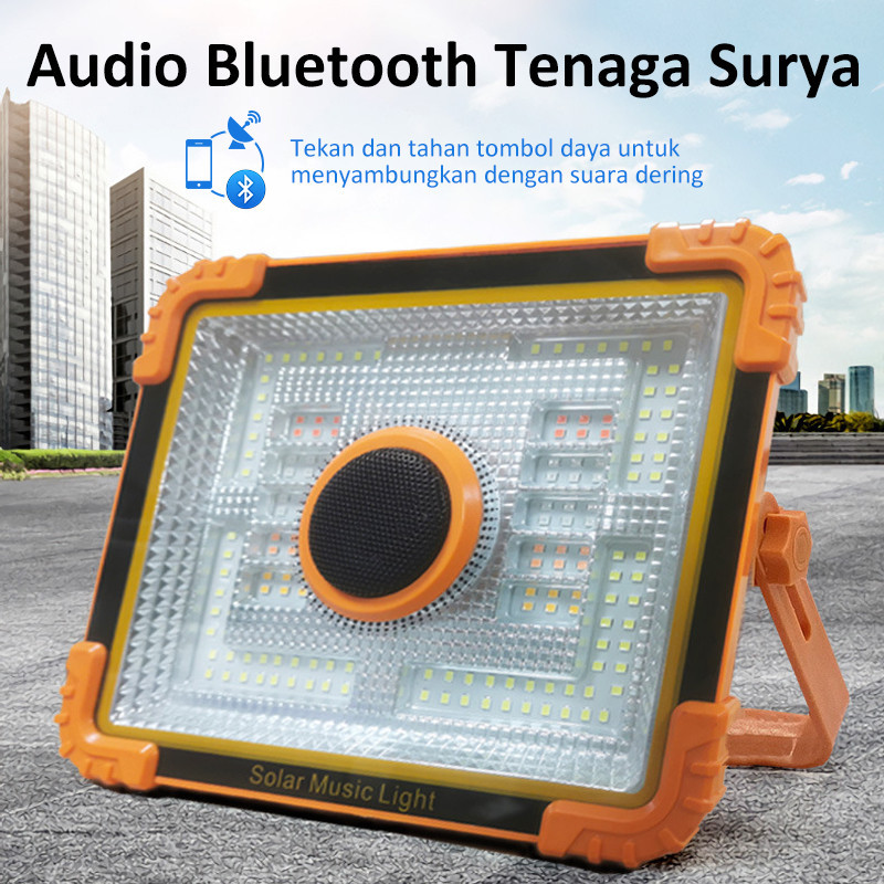Speaker Bluetooth Portable Dengan Lampu Tenaga Surya  Lampu Emergency Tahan 24 Jam USB Charger Multi
