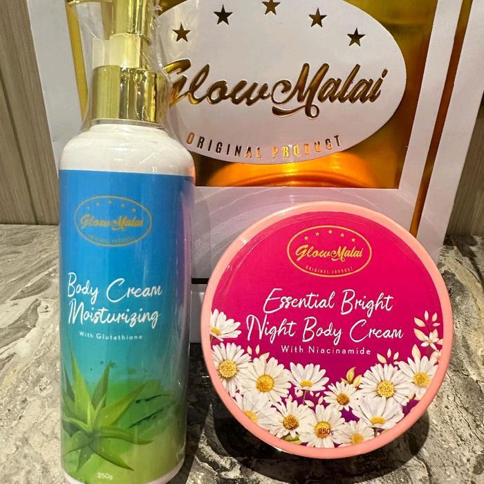 PAKET BODY CREAM 2IN1 GLOW MALAI BPOM ( LOTION DAY BPOM  + LOTION NIGHT BPOM)