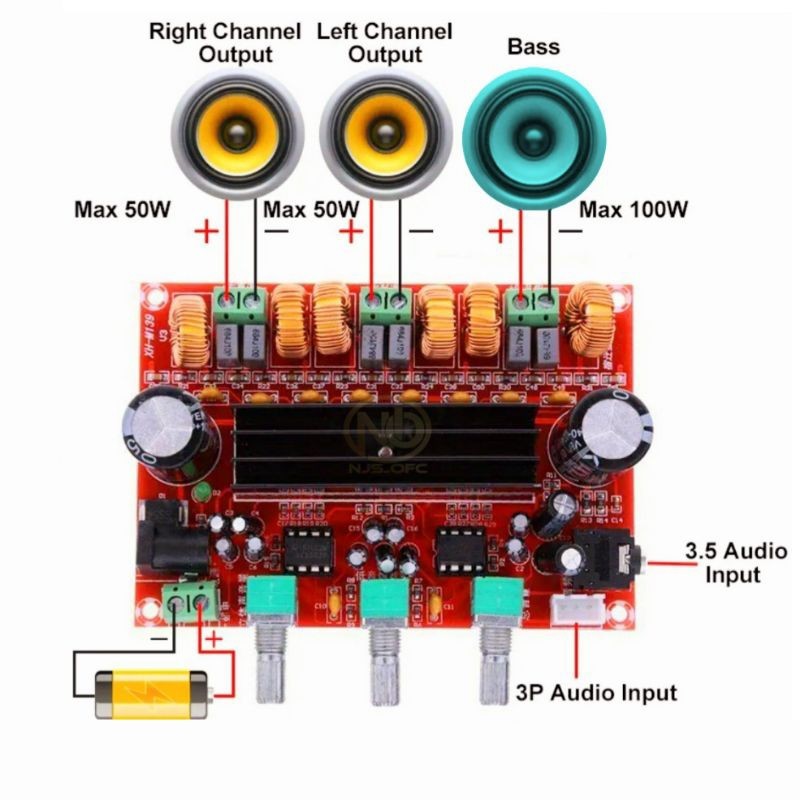 Promo Murah ORIGINAL IC Power Amplifier Class D 2x50W+100W 2.1 Channel original IC. Ampli Power Subw