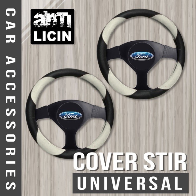 Sarung Stir Cover Stir Mobil Ford Ecosport Everest New Focus Fiesta white