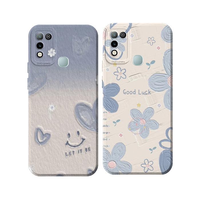 Softcase  Infinix Hot 10 11 9 Play Smart 5 / 6 Ram 3/64 - Motif Bunga Lucu - Case Cewe - 1, HOT 9 PL