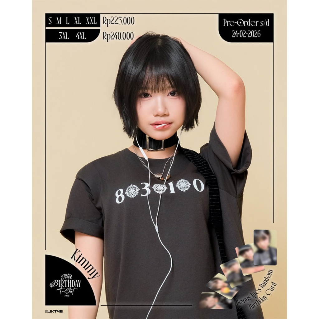 Kaos JKT48 Birthday Victoria Kimberly (Kimmy) 2026 Free Stiker/PC - Abu Tua