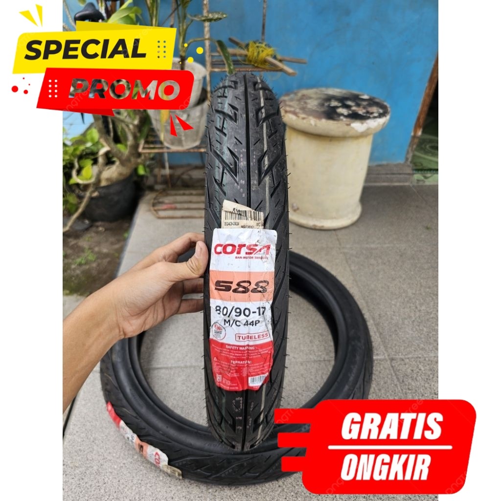 Ban Motor Corsa S88 Tubeless 80/90-17 Original Awet untuk Honda Supra X 125
