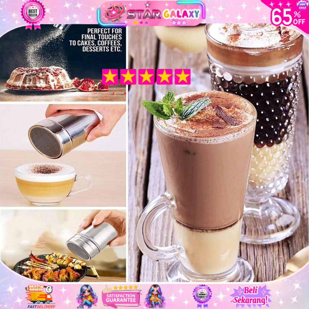 [STARGALAXY.ID] ONE TWO CUPS WADAH PENABUR BUBUK MINUMAN ALAT TABUR KOPI COKLAT GULA SUSU BUMBU COCO