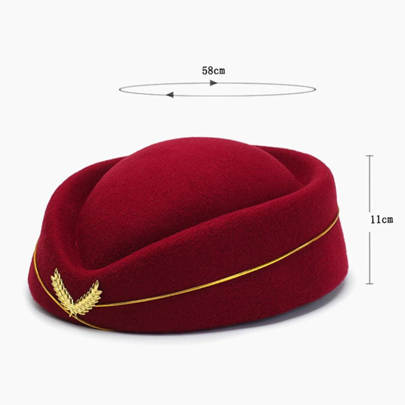 Air Hostesses Hat Stewardess Hat Beret Hat Women Formal Uniform Caps Accessory Party Hats Costume Ac
