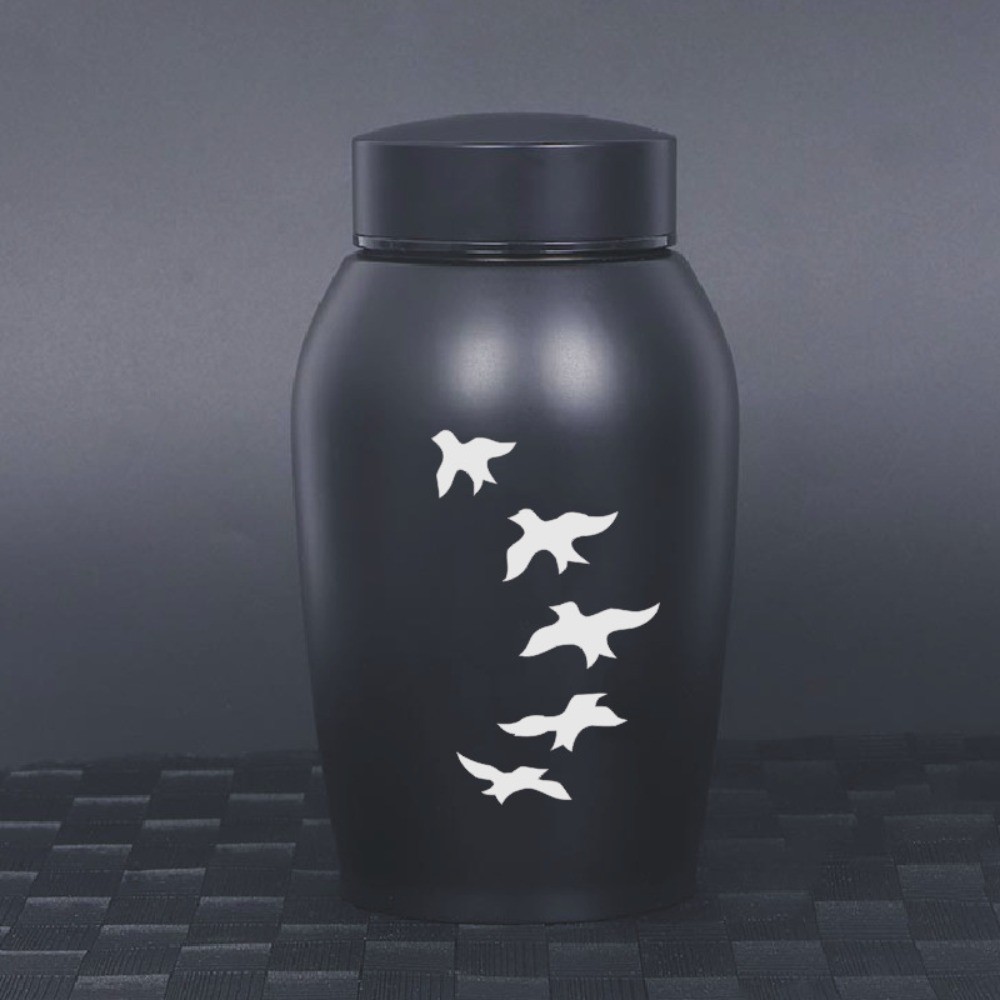 Keepsake Urn Stainless Steel Pet Ashes Urn Black MoistureProof Pet Cremation Urn Portable Memorial P