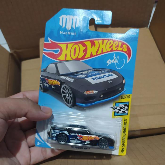Hotwheels JDM Mazda Rx 7 - Nightburnerz 4/10 - '95 Mazda Rx-7 - hitam tampo hw