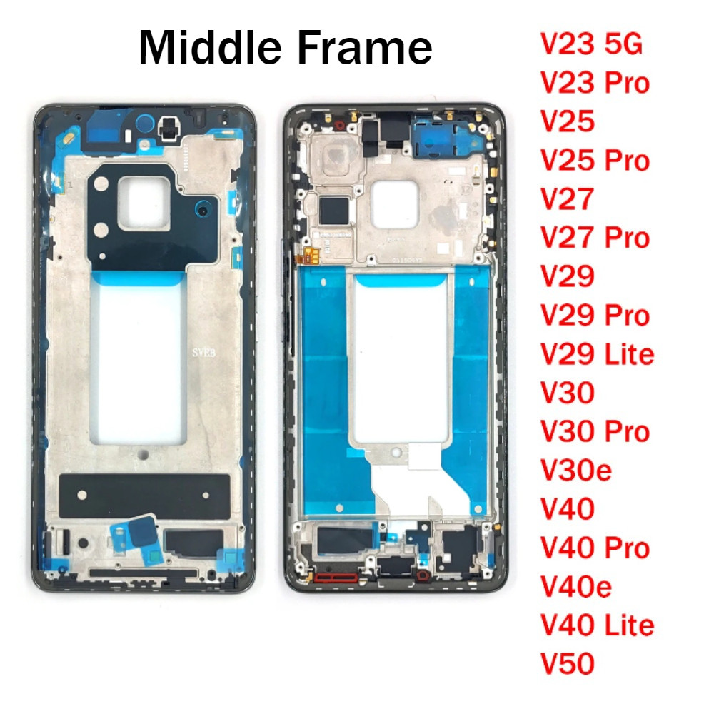 Middle Frame For Vivo V23 V25 V27 V29 V30 V30e V40 V40e V50 Pro Lite LCD Front Frame Housing Bezel R