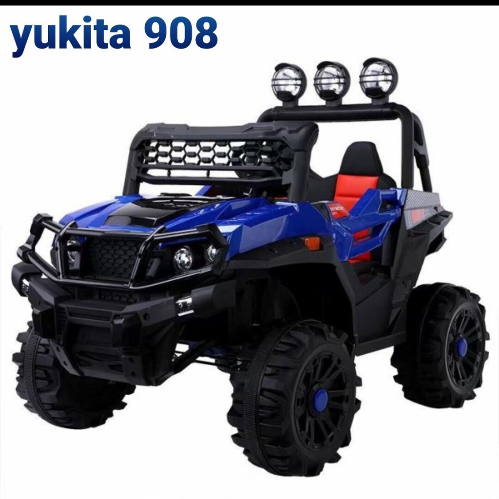 COD Promo Mobil Aki Mainan Anak Yukita 908 Rhinos Ban Karet Jok Kulit Mobil Aki 2 Penumpang Yukita R
