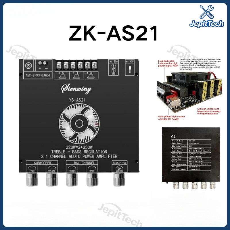 BERHARGA ZK-AS21 TPA3255 Modul Papan Daya Digital Bluetooth amplifier