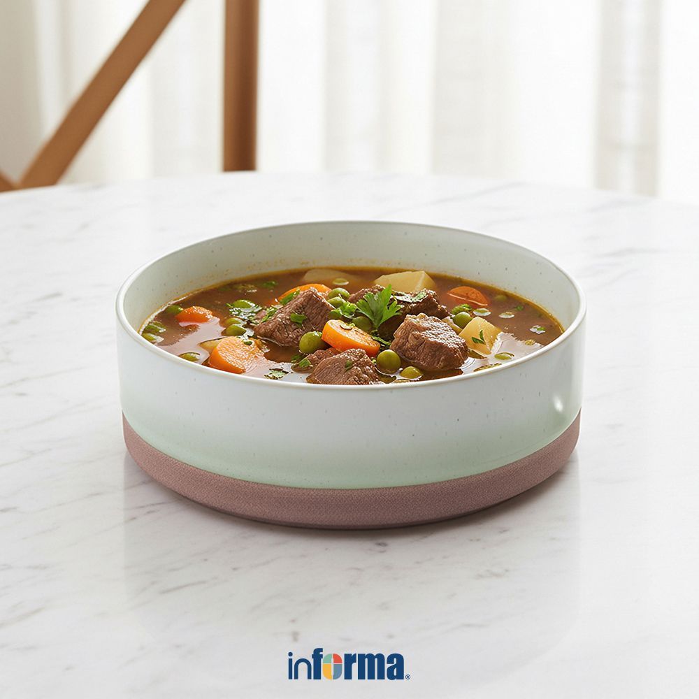 Informa Appetite 21.8 cm Brava Mangkuk Keramik Glaze - Hijau Mangkok Dapur Serbaguna Bowl Wadah Maka