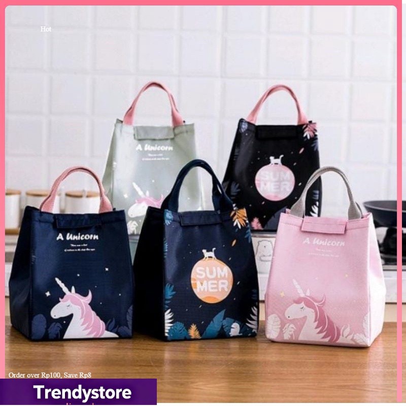 TRENDY G4 LUNCH BAG / TAS BEKAL MOTIF UNICORN LUNCH BAG UNICORN