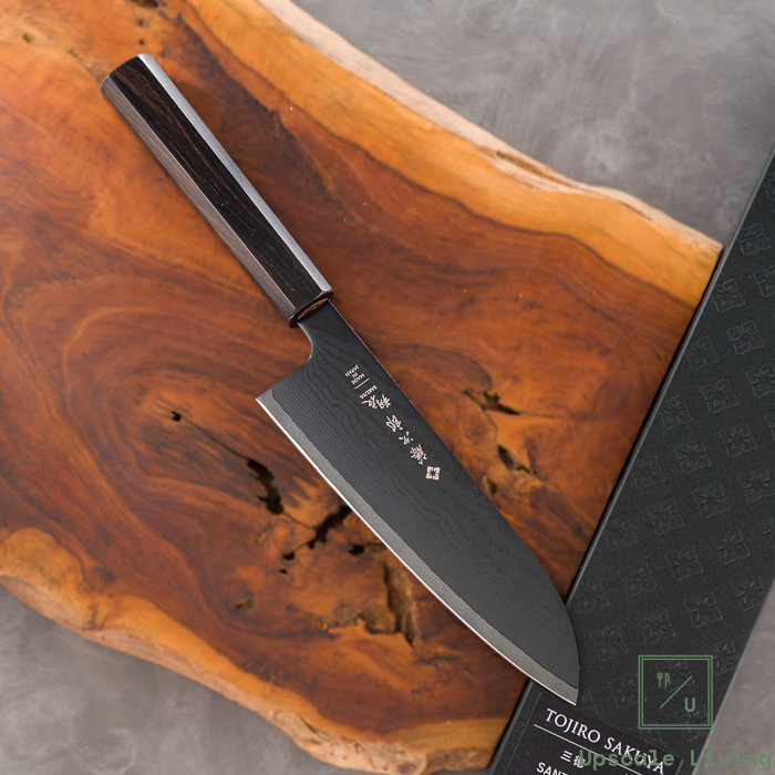 Pisau Dapur Jepang Tojiro Sakuya VG10 Damascus Santoku 165mm