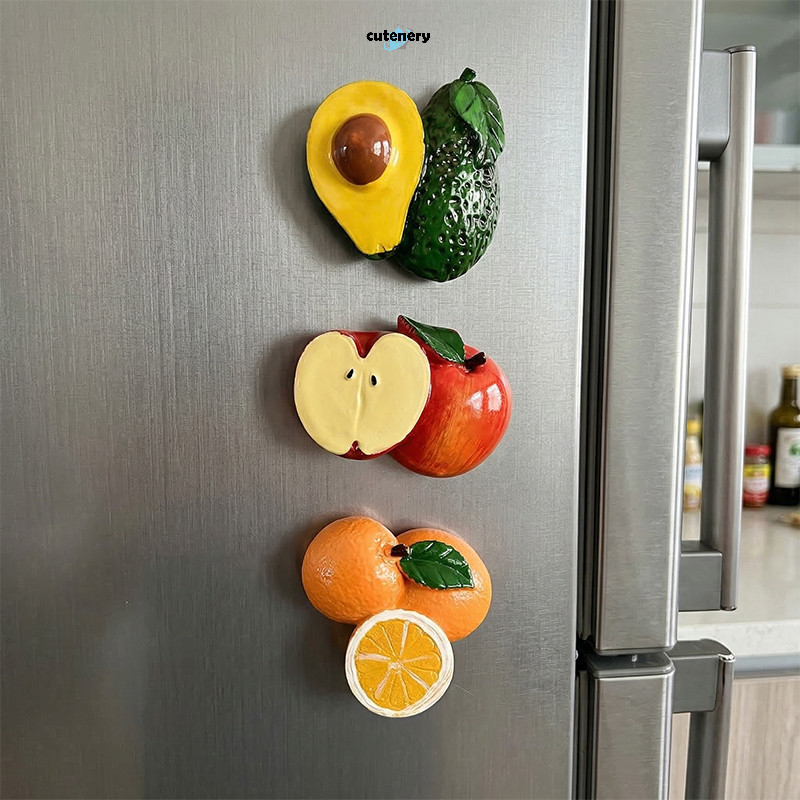Magnet Tempelan Kulkas Buah-Buahan 3D / Dekorasi Magnet Kulkas Bentuk Buah/ Magnet Kulkas Lucu Unik 