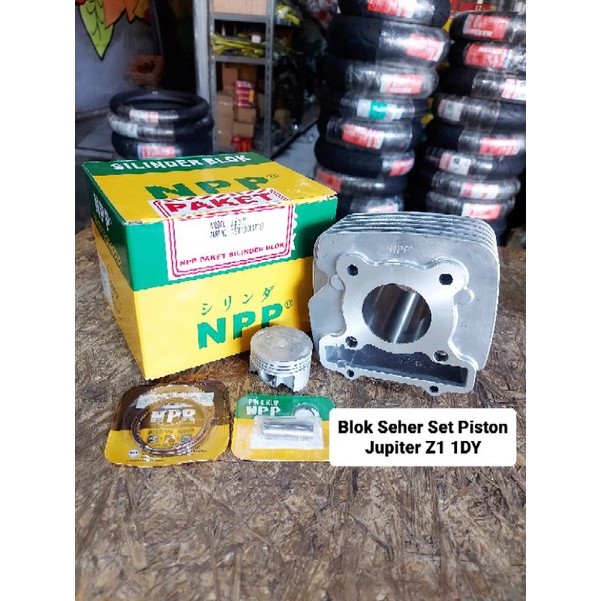 Blok Block Boring Seher Cylinder Komplit Set Piston Kit NPP Yamaha Jupiter Z1 1DY Original Asli Ori