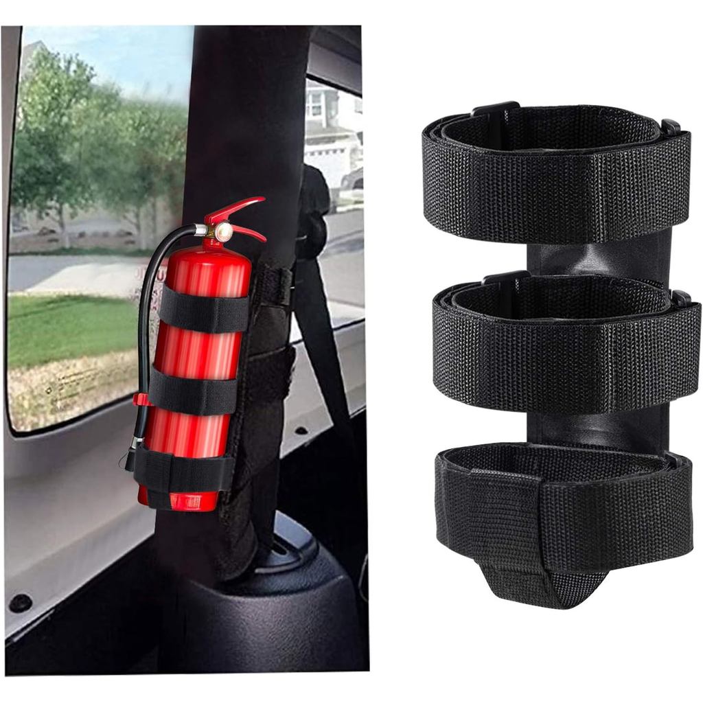 Durable Car Roll Bar Fire Extinguisher Holder Adjustable Mount Strap for Jeep Wrangler YJ TJ JK JL J