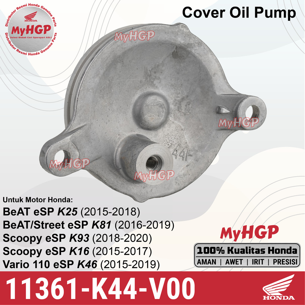 11361K44V00 Cover Oil Pump - Tutup Pompa Oli BeAT, Scoopy, Vario 110 eSP Stater Halus ECO 11361-K44-