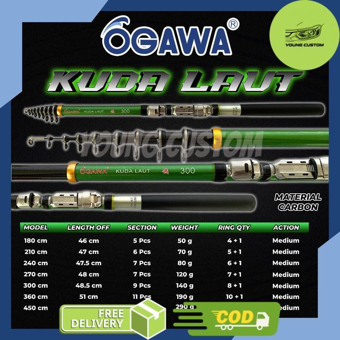 Joran Antena Ogawa Kuda Laut 180 210 240 270 300 360 450 - 180 -young