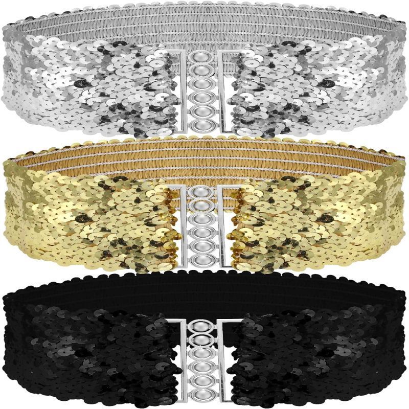 Ikat Pinggang Elastis Wanita Gemerlap Belt Payet Ikat Pinggang Wanita Belt Payet Belt Dress
