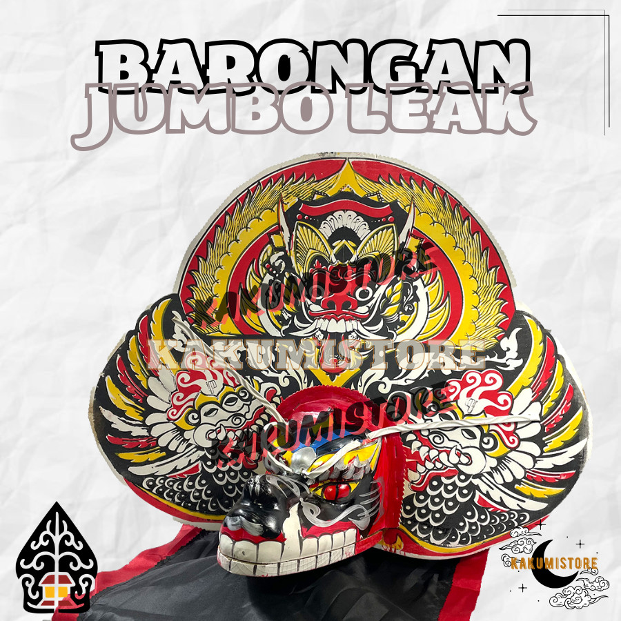 Barongan Spons Merah Motif Leak mainan Anak Free Kemul