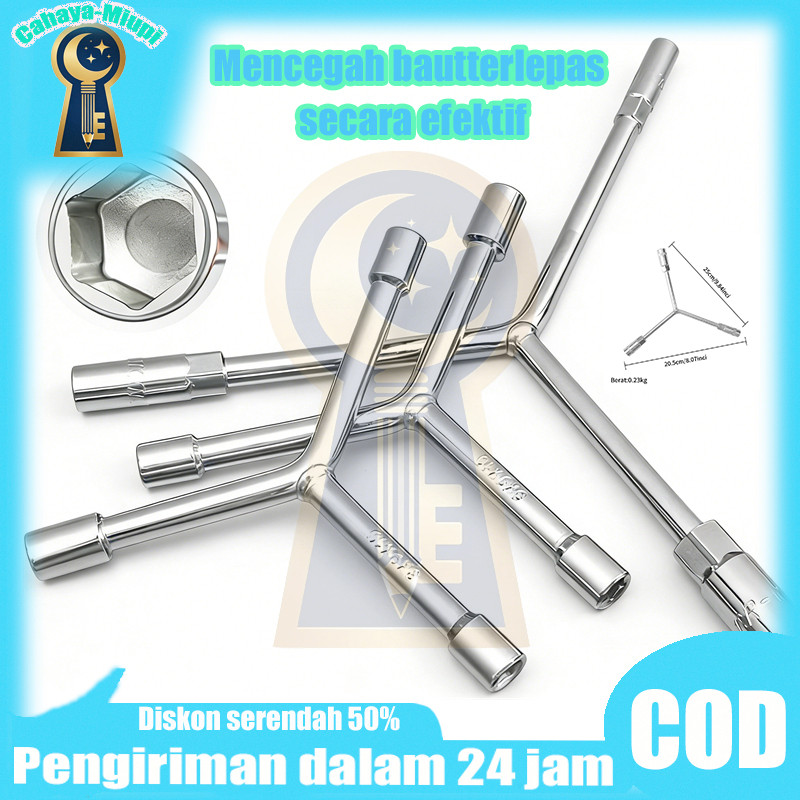 Kunci sok Y 8–19 mm – alat ban kelas premium – kuat dan tahan lama – alat bengkel tugas berat – ukur