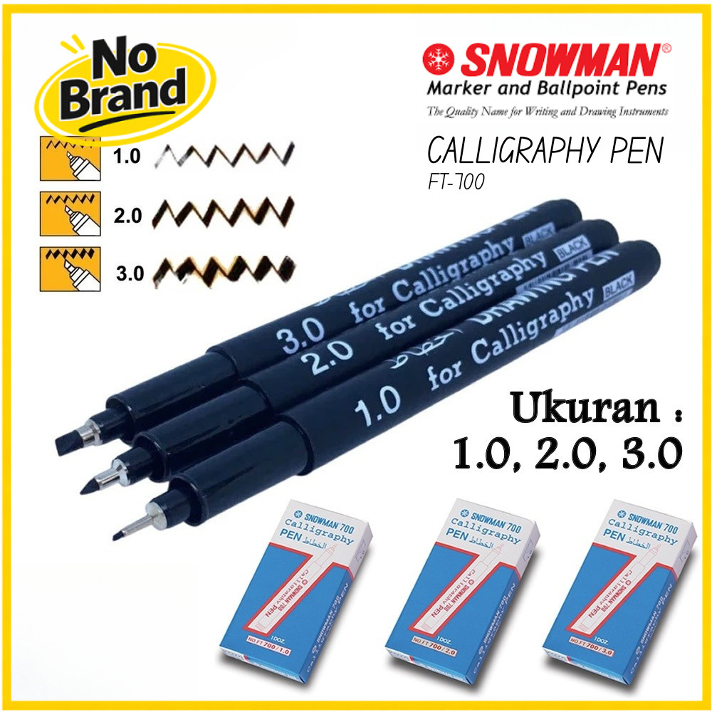 SNOWMAN Pulpen Kaligrafi 700 Calligraphy Pen 1.0 2.0 3.0 - Spidol Tulis Kaligrafi Drawing - Pena Hur