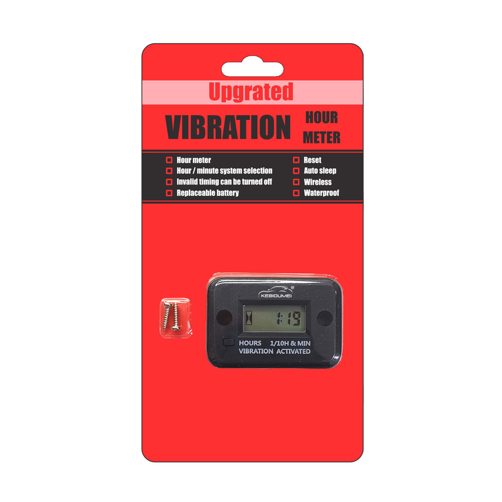 gital Vibration Hour Meter Engine Gauge LCD splay Wireless Reset Auto Sleep For 2/4 Stroke esel Lawn