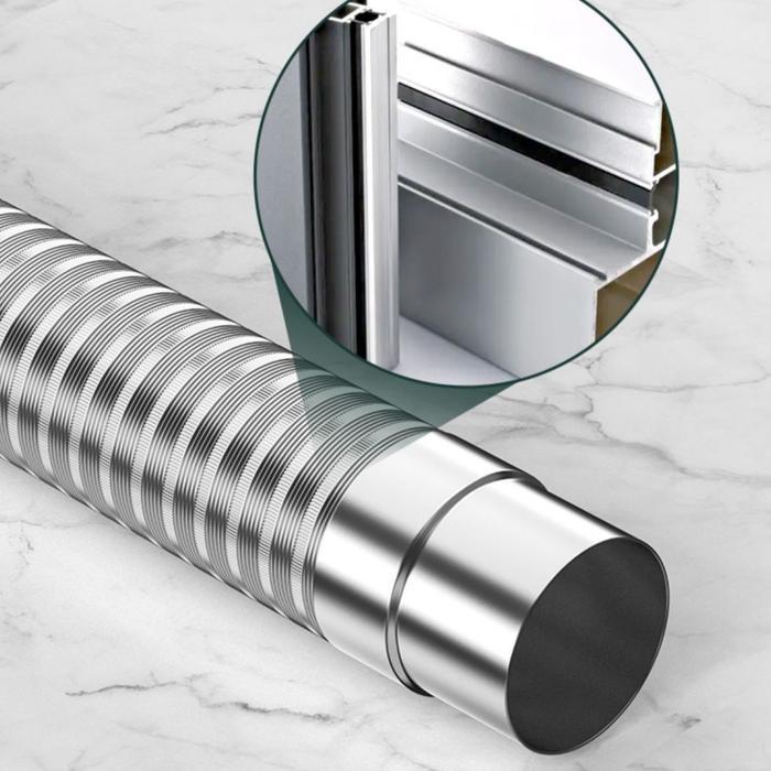 2"/4 Inch Pipa Cerobong Asap Flexible 1.5 Meter Selang Exhaust Aluminium Anti Karat Sambungan Kuat C