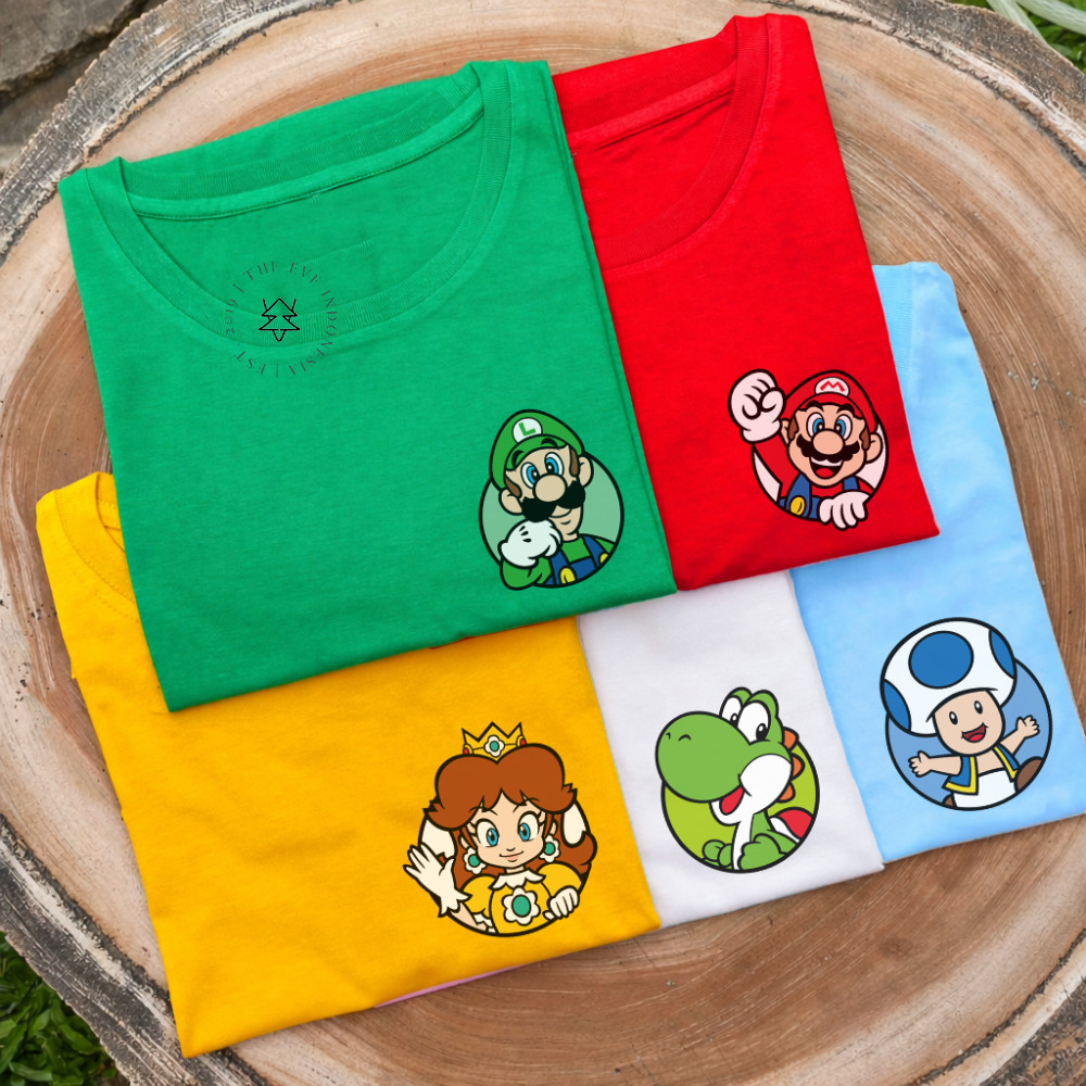 Theeve KAOS TSHIRT MARIO BROS | Kaos Keluarga Wanita dan Anak Bahan Katun Cotton Combed 30s