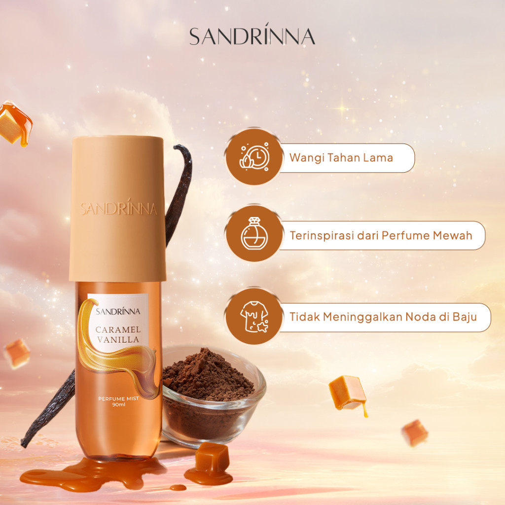 INSPIRED KEMASAN FEET BOTTLE [BUNDLING 3] Sandrinna Caramel Vanilla Perfume Mist 3pcs - Parfum Mist 