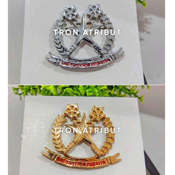 BREVET WING LENCANA CHK HUKUM SATYA WIRA WIBAWA TNI AD - GOLD , PAKU sepuh emas