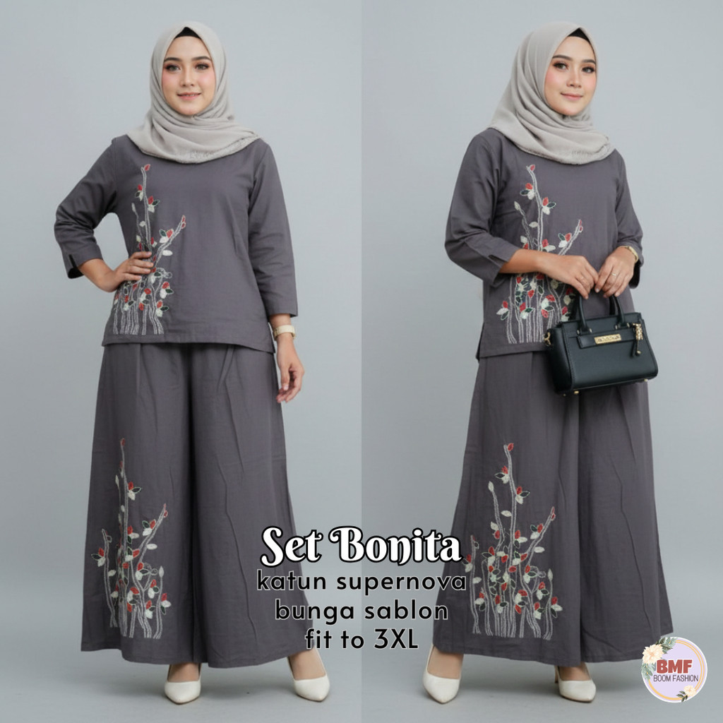 WWW - Setelan Bonita L XL XXL 3XL Set Wanita Fashion Pakaian Muslim Wanita
