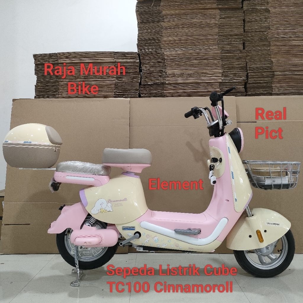 Sepeda Listrik Element Cinnamoroll TC100 Bergaransi Resmi Sepeda Listrik E Bike Element