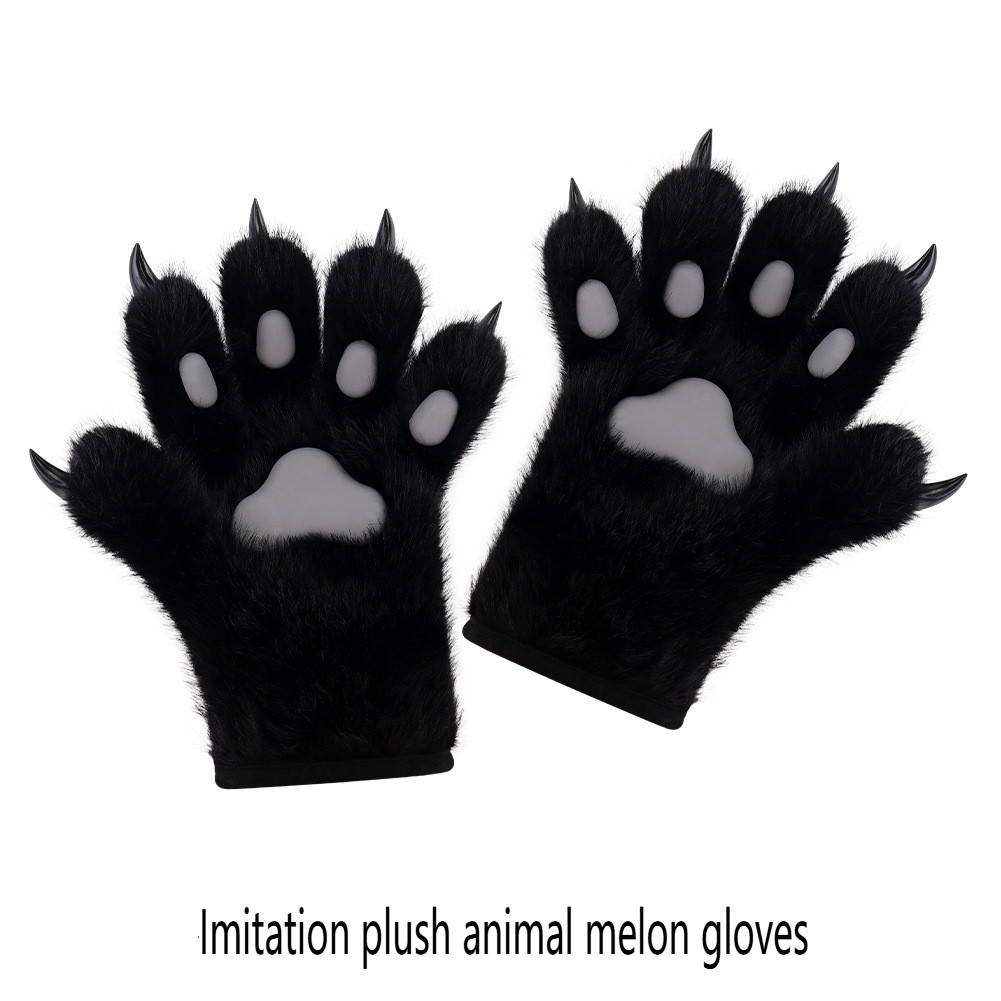 Simulation animal paw plush meat mat cat palm gloves cosplay comic show props cat paw cartoon hand-m