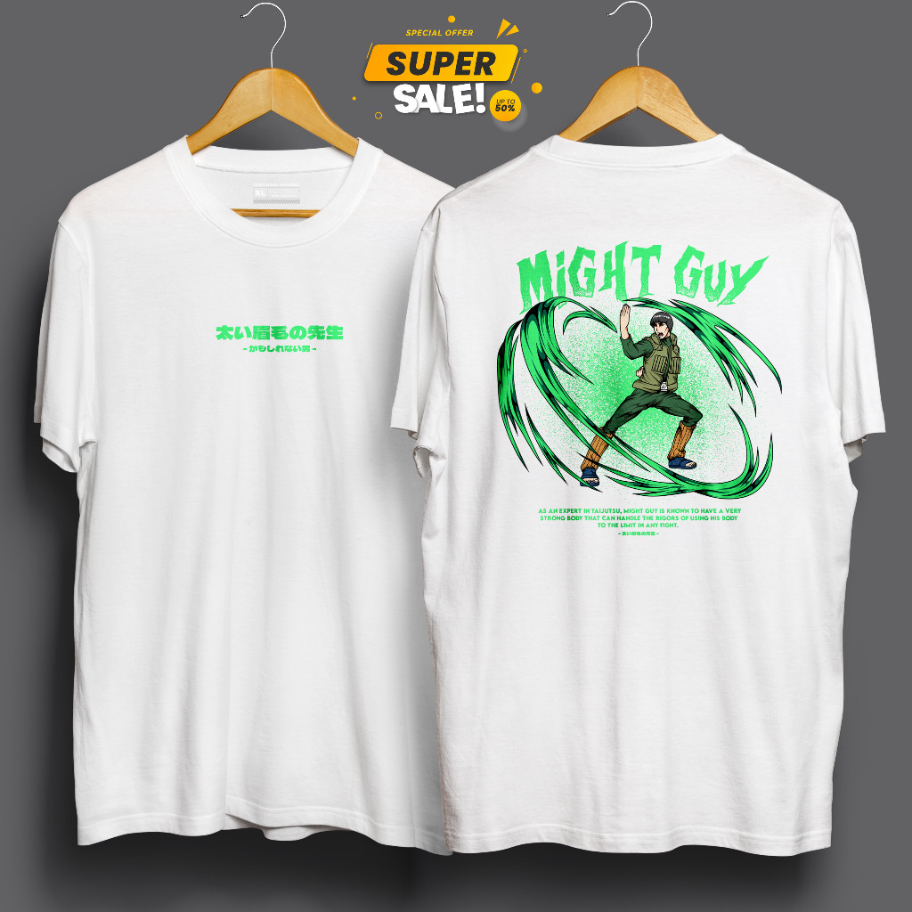 [HOT] MIGHT GUY - KAOS DEWASA MOTIF ANIME NARUTO BORUTO KARAKTER GUY