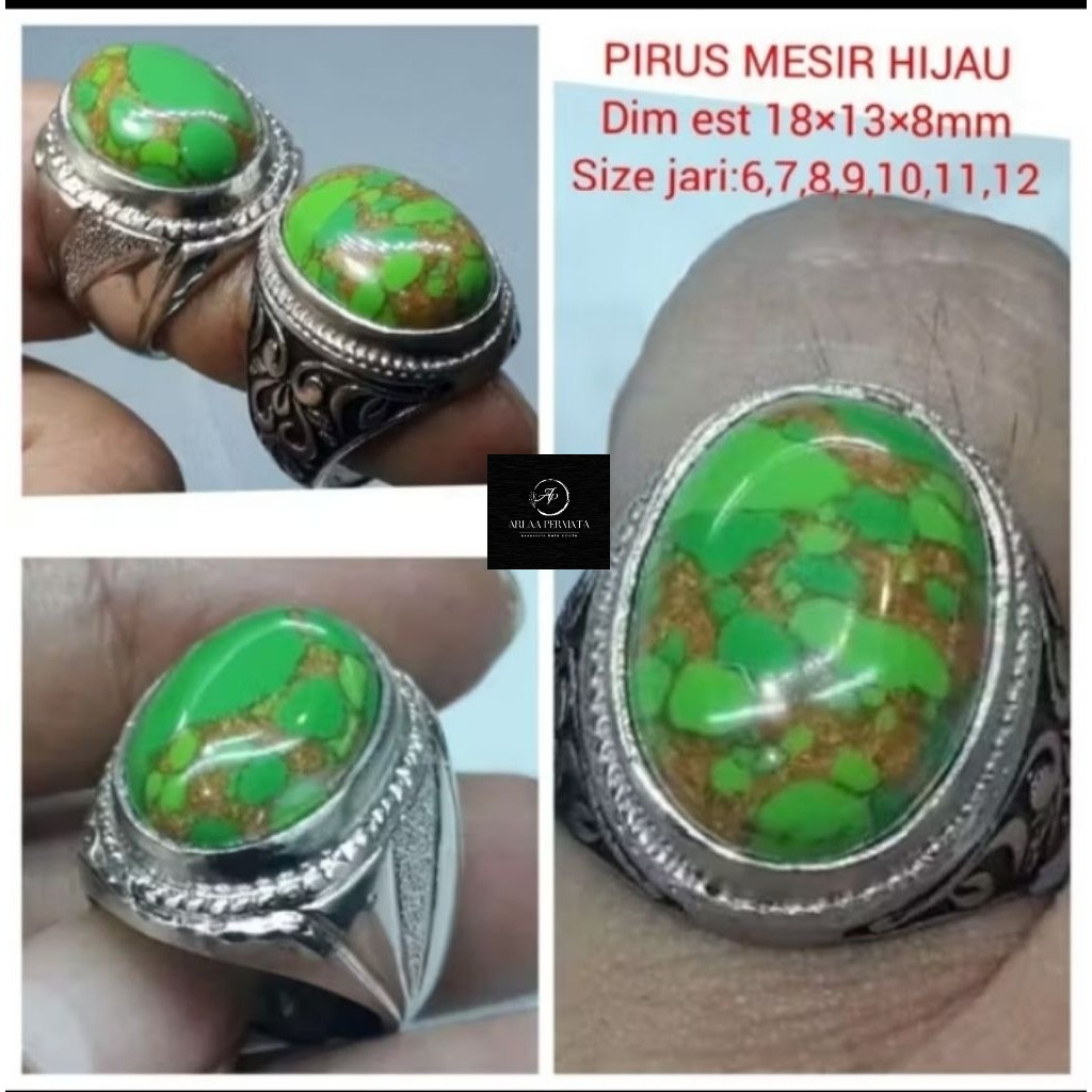 Cincin pirus urat mas hijau