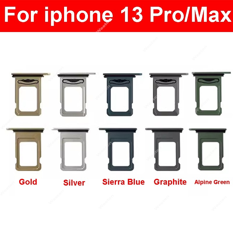 Dual Single SIM For iPhone 13 Pro 13Pro Max SIM Card Tray Holder SIM Card Reader Slot Replacement Pa