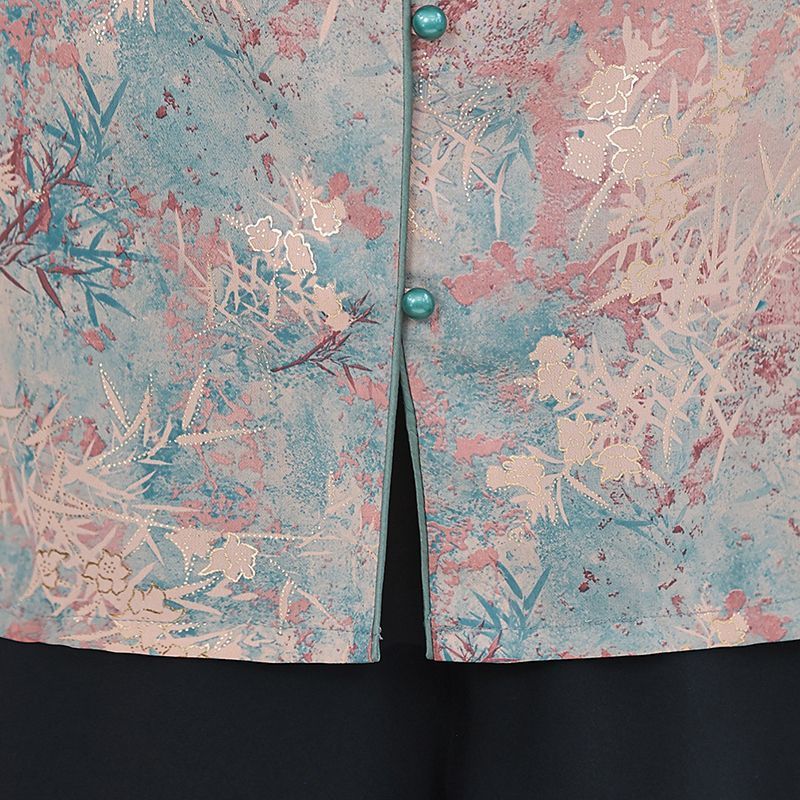 Kemeja Lansia Wanita Musim Panas Setelan Nenek Baju Ibu Lansia Usia 70 Tahun Warna Cerah