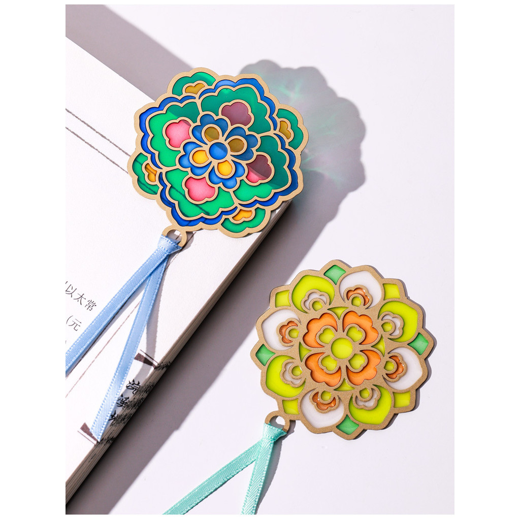 Penanda Buku Pernis Transparan Tuanhua Gaya Retro Penanda Buku Klip Buku Alat Tulis Kreatif