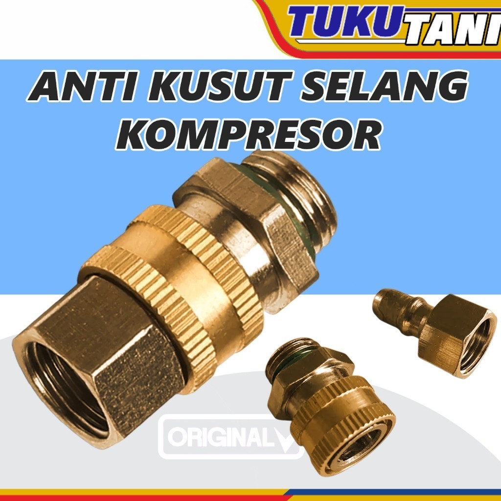 Anti kusut selang kompresor kuningan drat luar dalam 14mm