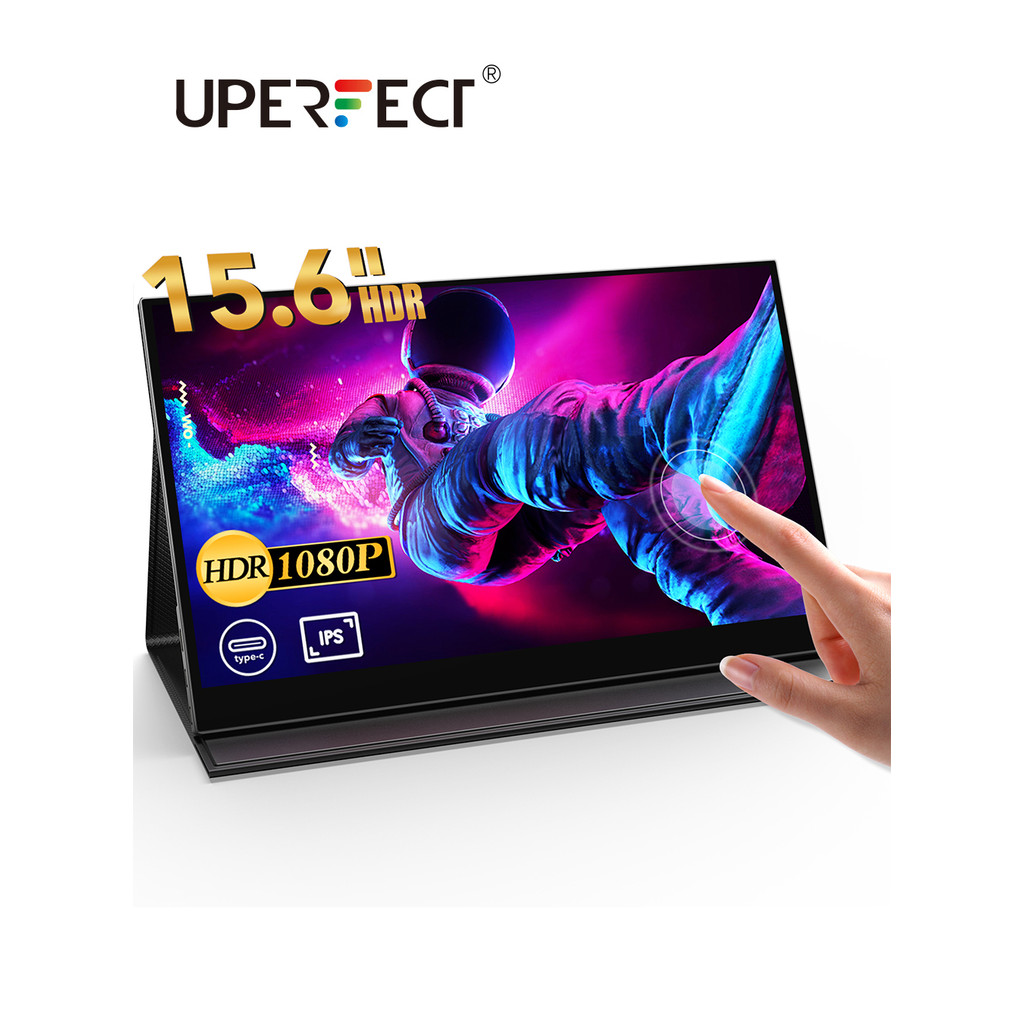 UPERFECT 15.6 in Portable Monitor Touscreen FHD 1080P External Gaming splay USB-C HDMI Port for Lapt
