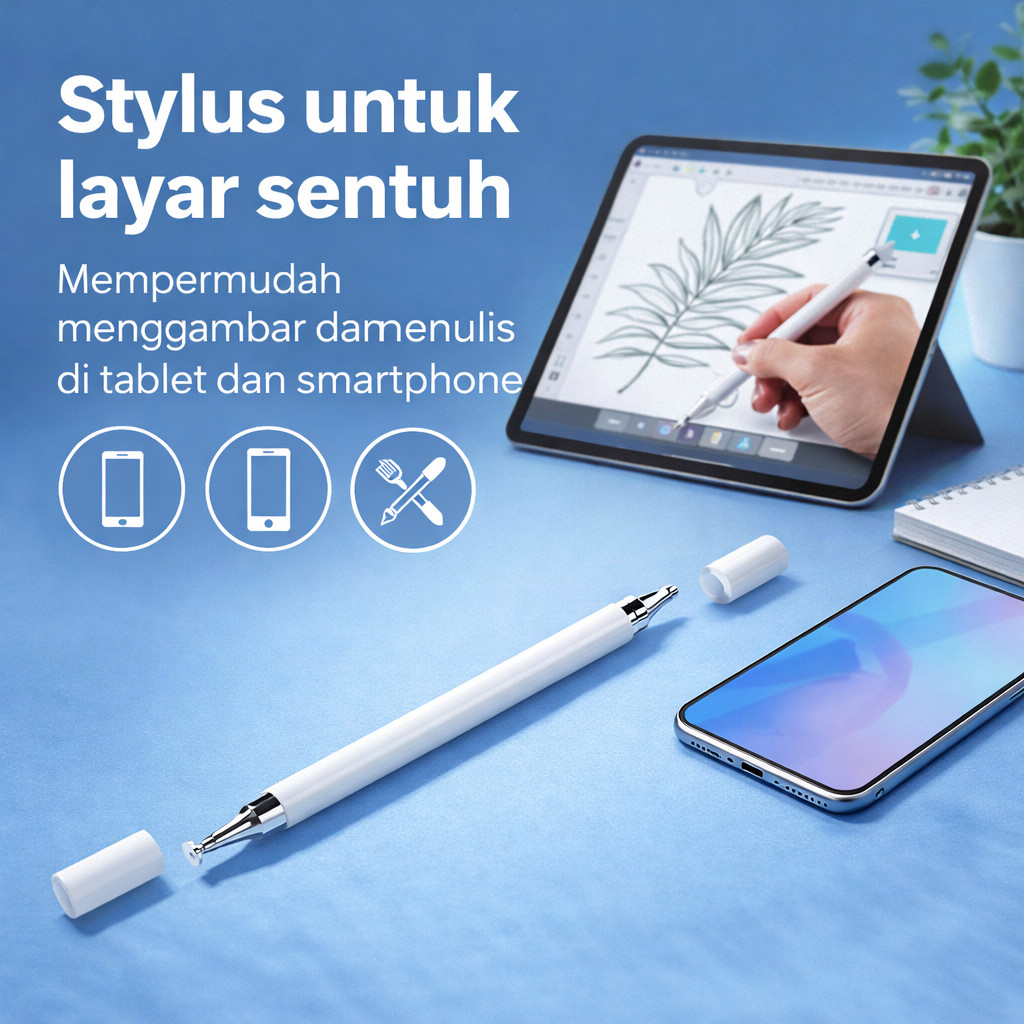 Stylus Pen 2 Sisi Mini 2-in 1 Multifungsi iPad iPhone Android Tablet Touch Screen Pen/stylush tablet