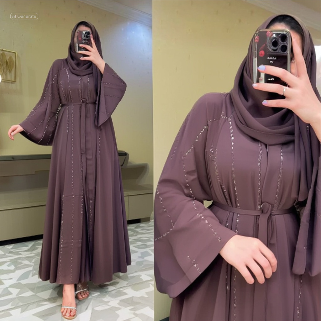 ABAYA DUBAI UMBRELLA / ABAYA ARAB/ OUTFIT DUBAI/ GAMIS DUBAI/ GAMIS LEBARAN IMPORT MAYUNG