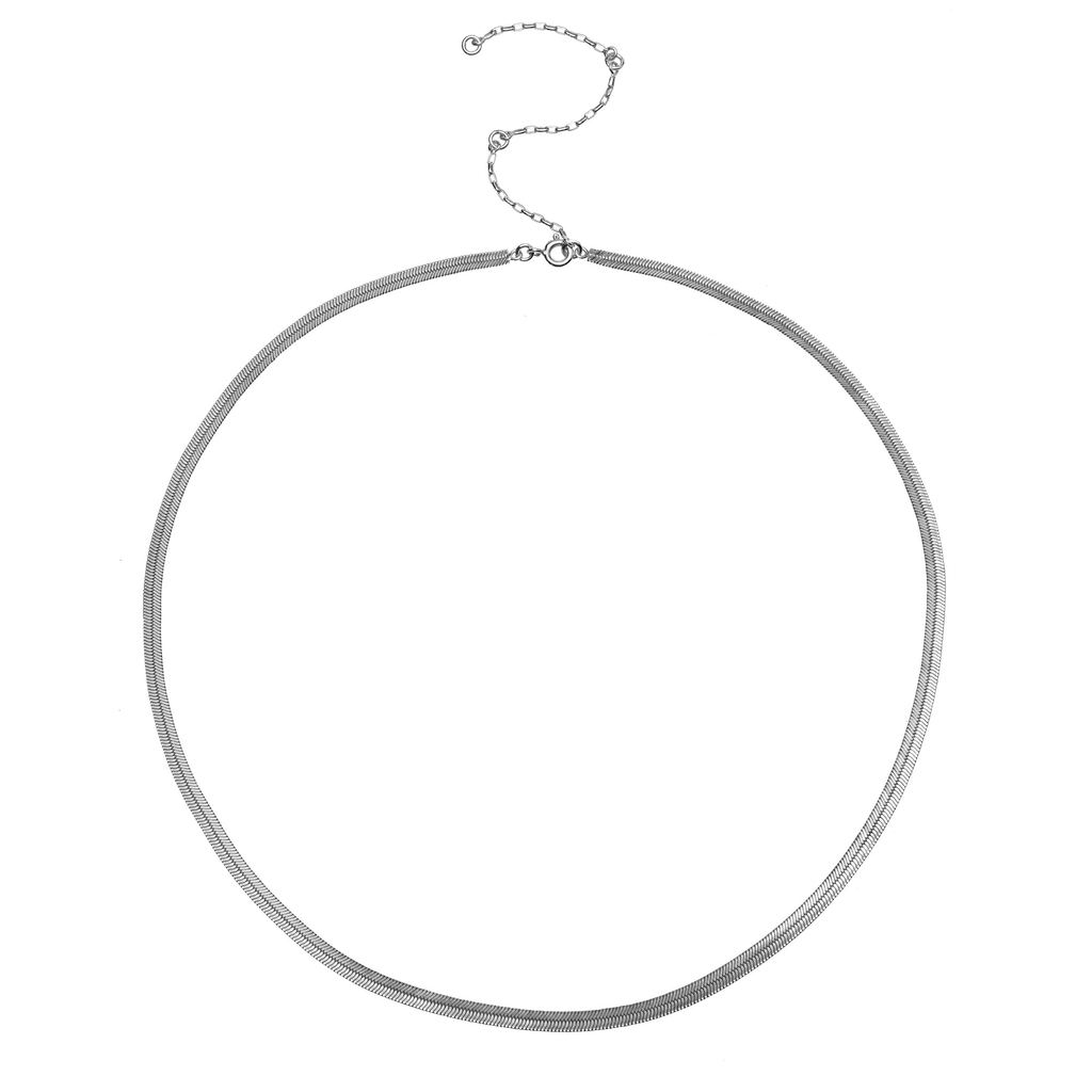 Herringbone Chain Necklace - Sterling Silver