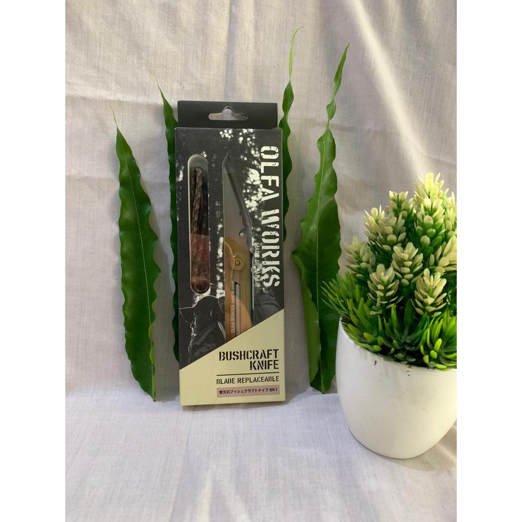 OLFA WORKS OW-BK1-SB Pisau Perkemahan Serbaguna Utility Camp Knife Olive