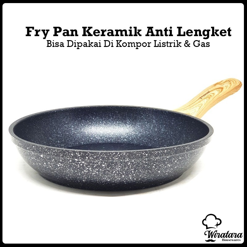YOSHIKAWA Wajan Penggorengan Keramik Anti Lengket | Fry Pan Marble | Grill Pan Ceramic