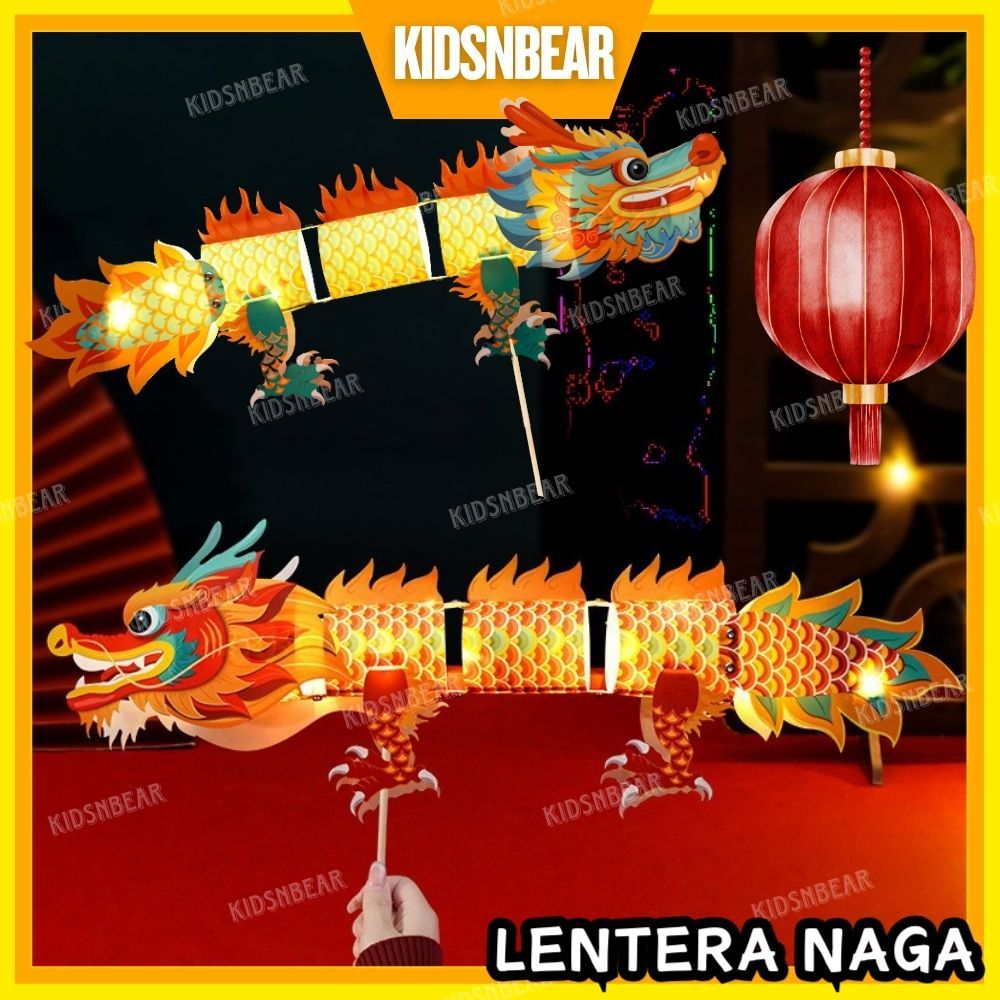Mainan anak | Lampu led | Lampion imlek | Mainan lentera anak | DIY lentera naga | 335-Lentera Naga