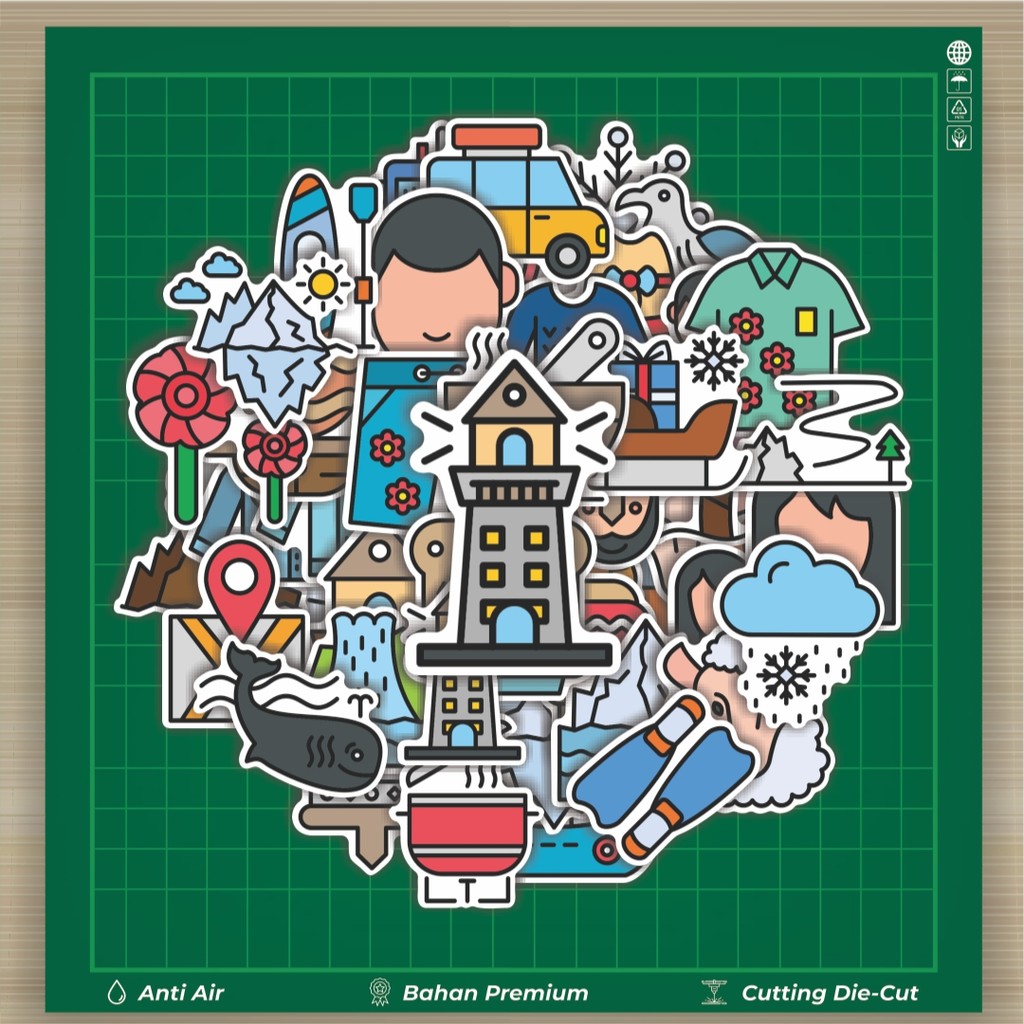 HOT 50 PCS Iceland Stiker Fashion Cars Decal Dingin Kartu Album Custom Vinyl Anti Air- Sticker Aesth