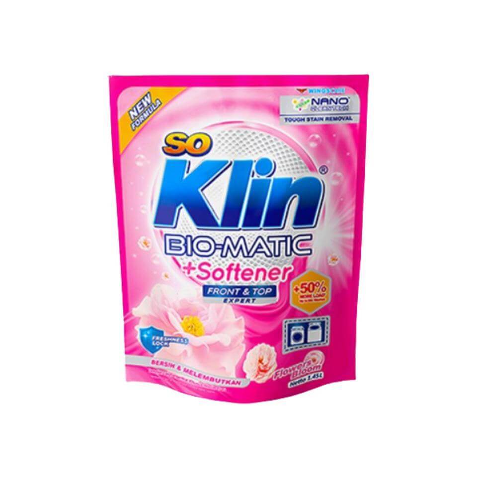 So Klin Detergen BioMatic Cair Bukaan Atas dan Depan Flowers Bloom 1.4 L