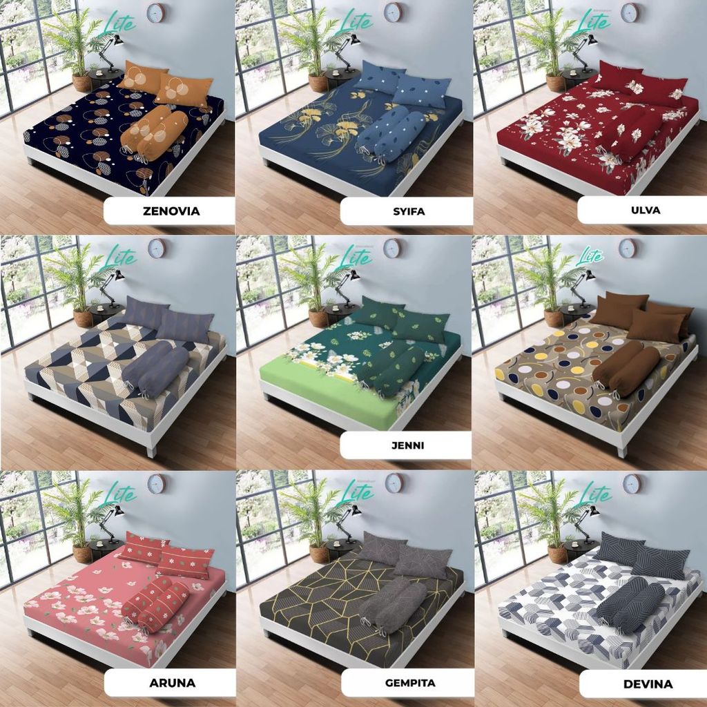 Sprei Kintakun LITE Sprei Set 180 x 200 KING BANTAL 4 NEW MOTIF